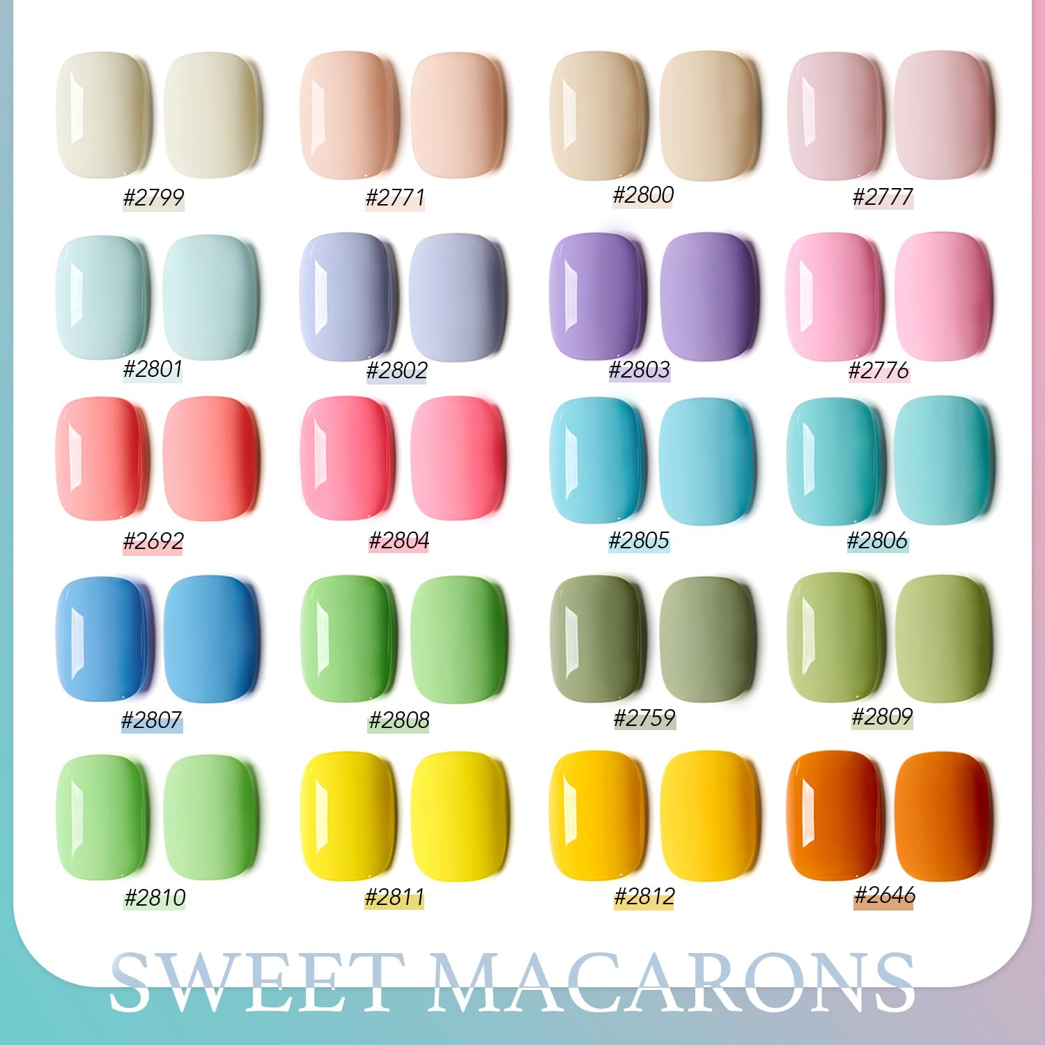 GAOY 23-Pcs Gel Nail Polish Kit – Pastel Macaron Colors with Glossy & Matte Top Coats, Base Coat, DIY Gel Nails