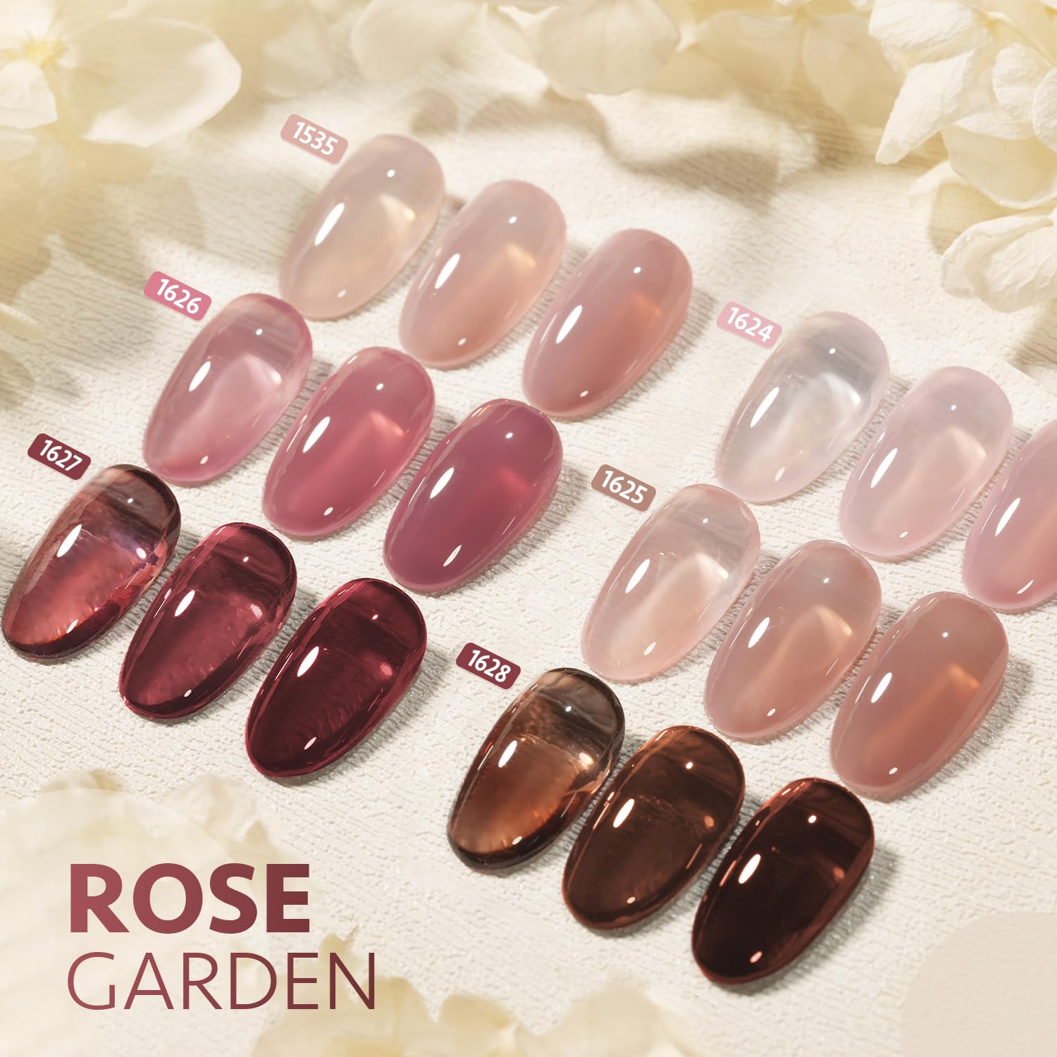 GAOY Gel Nail Polish Kit with UV Light for Beginners – 6 Colors Rose Garden