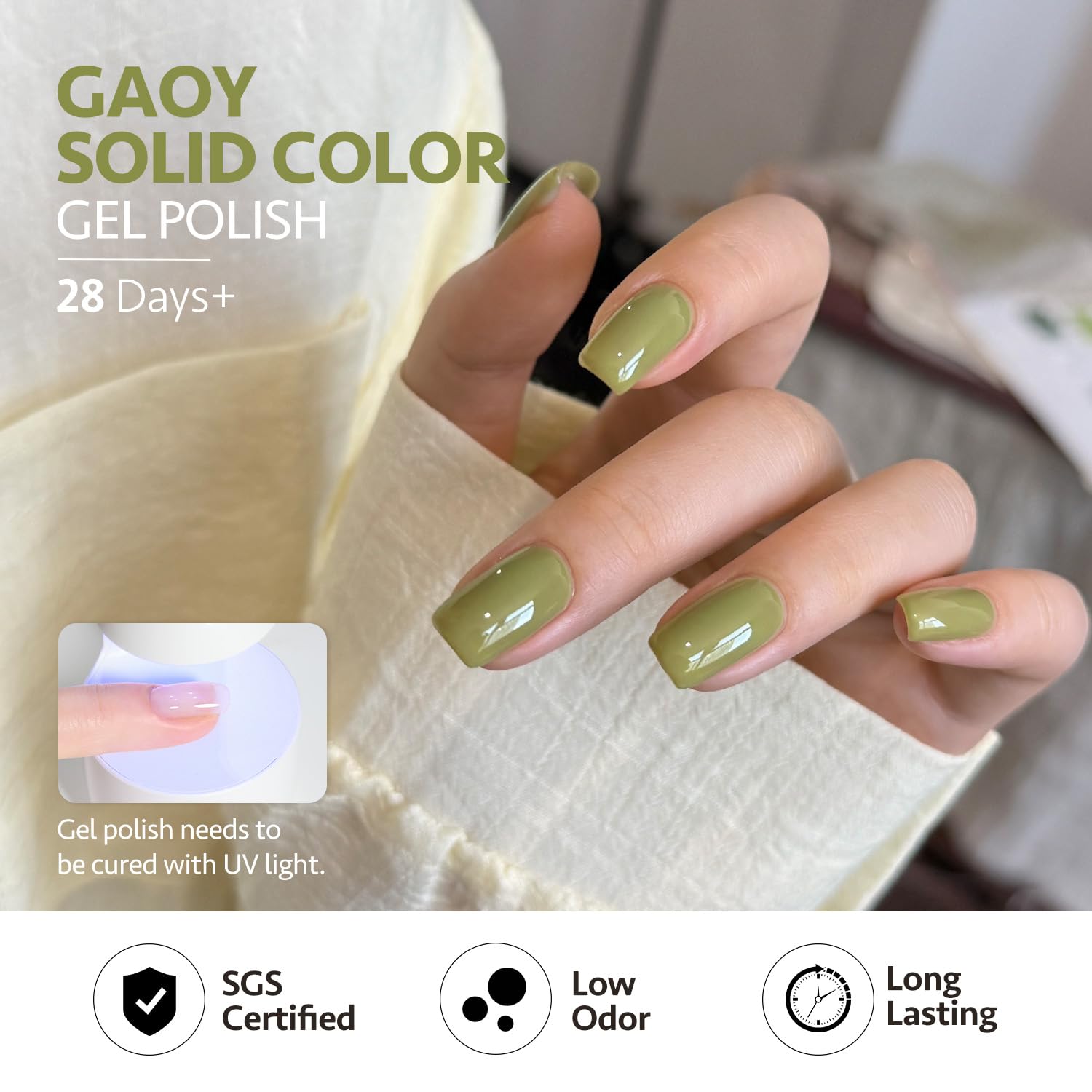 GAOY Jade Green Gel Nail Polish Set – Mint, Moss & Emerald Gemstone Shades for Nail Art