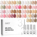 GAOY Jelly Gel Nail Polish Kit – 33-Piece Mint Jelly Sheer Pink Gel Polish Set with Glossy & Matte Top Coats + Base Coat for At-Home Nail Art