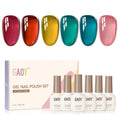 GAOY Jelly Gel Nail Polish Kit – 6 Sheer Colors for Home Manicure & Nail Art