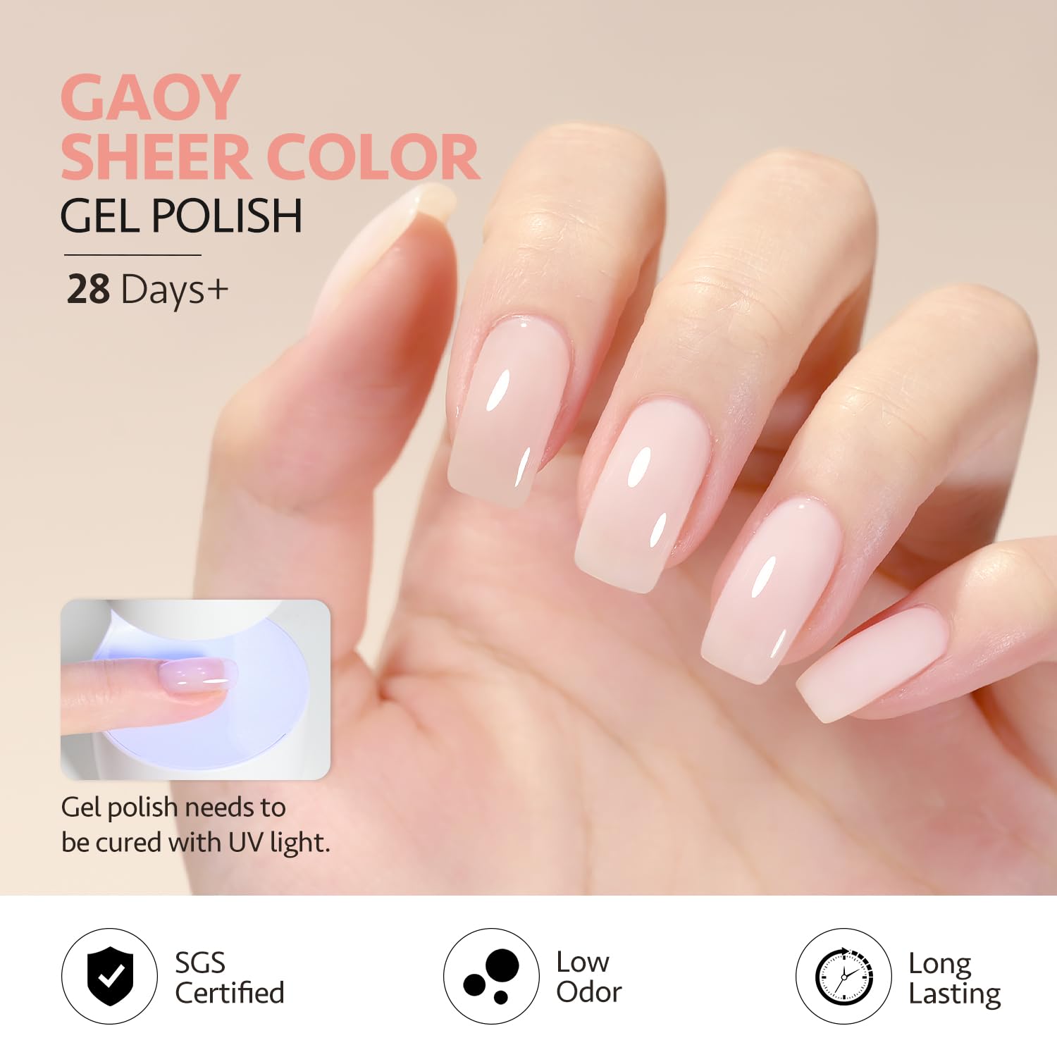 GAOY Jelly Gel Nail Polish Set — 6 Buildable Colors for Home Manicure
