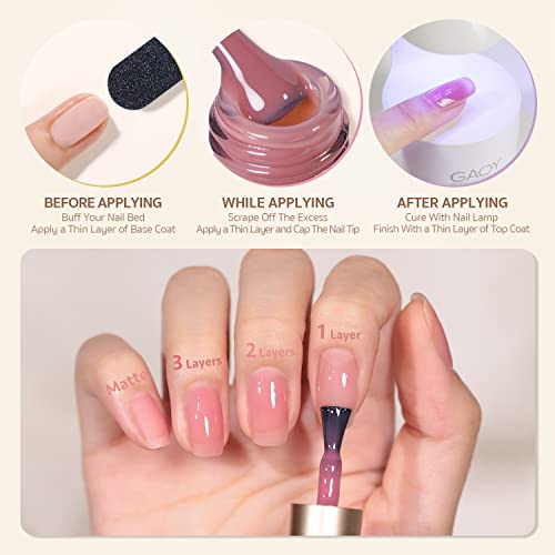 GAOY Jelly Gel Nail Polish Set — 6 Buildable Colors for Home Manicure