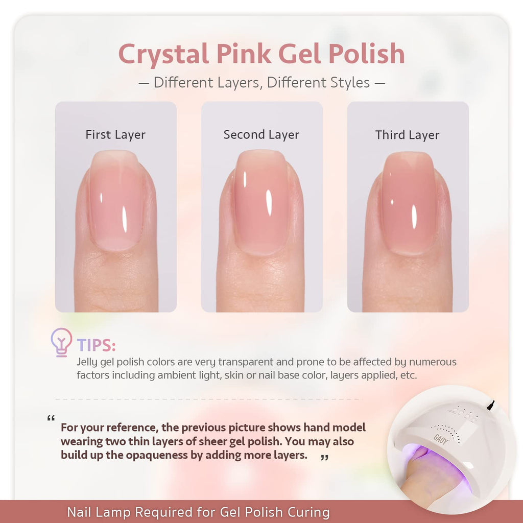 GAOY Jelly Gel Nail Polish Set — 6 Buildable Colors for Home Manicure