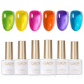 GAOY Jelly Neon Gel Nail Polish Set – 6 Transparent Summer Colors (Soak Off UV)