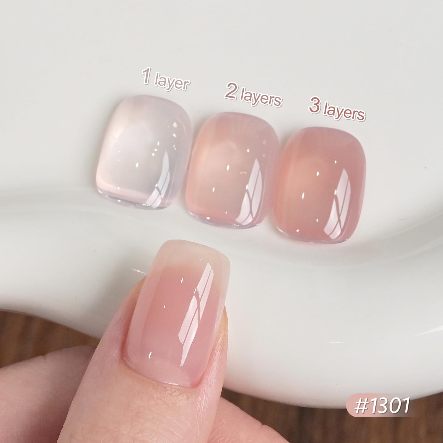 GAOY Jelly Nude Gel Nail Polish Set – 6 Sheer Colors, UV Cure, Soak-Off