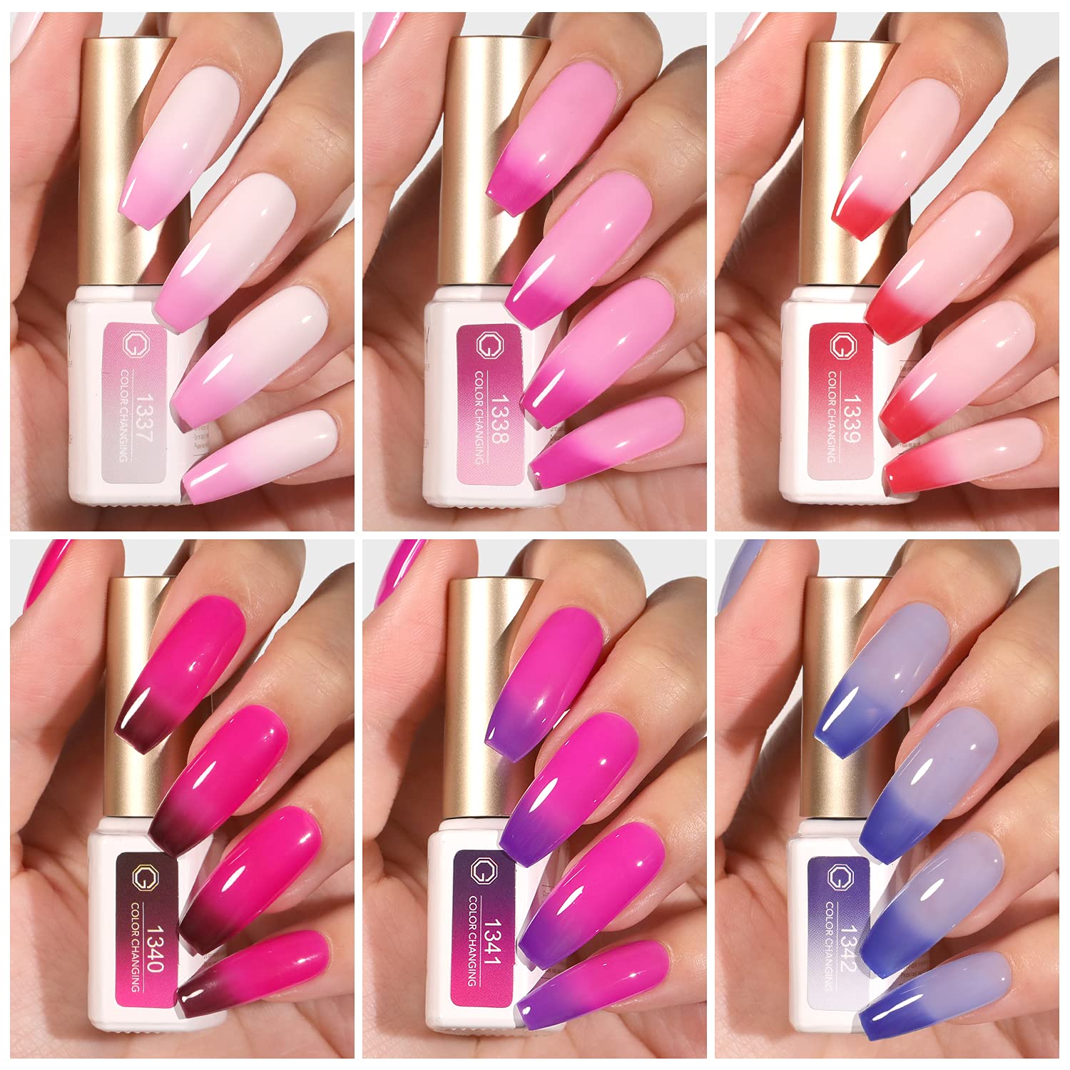 GAOY Color Changing Gel Nail Polish Set – Mood-Changing 6-Color UV Cure