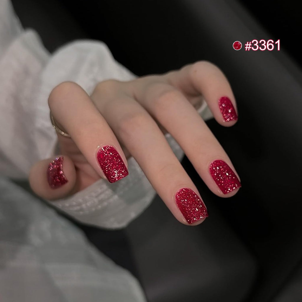 GAOY Glitter Red Gel Nail Polish Set – 6 Pink Peach Reflective Sparkle Colors | Soak Off UV Light Cure for At-Home Manicures