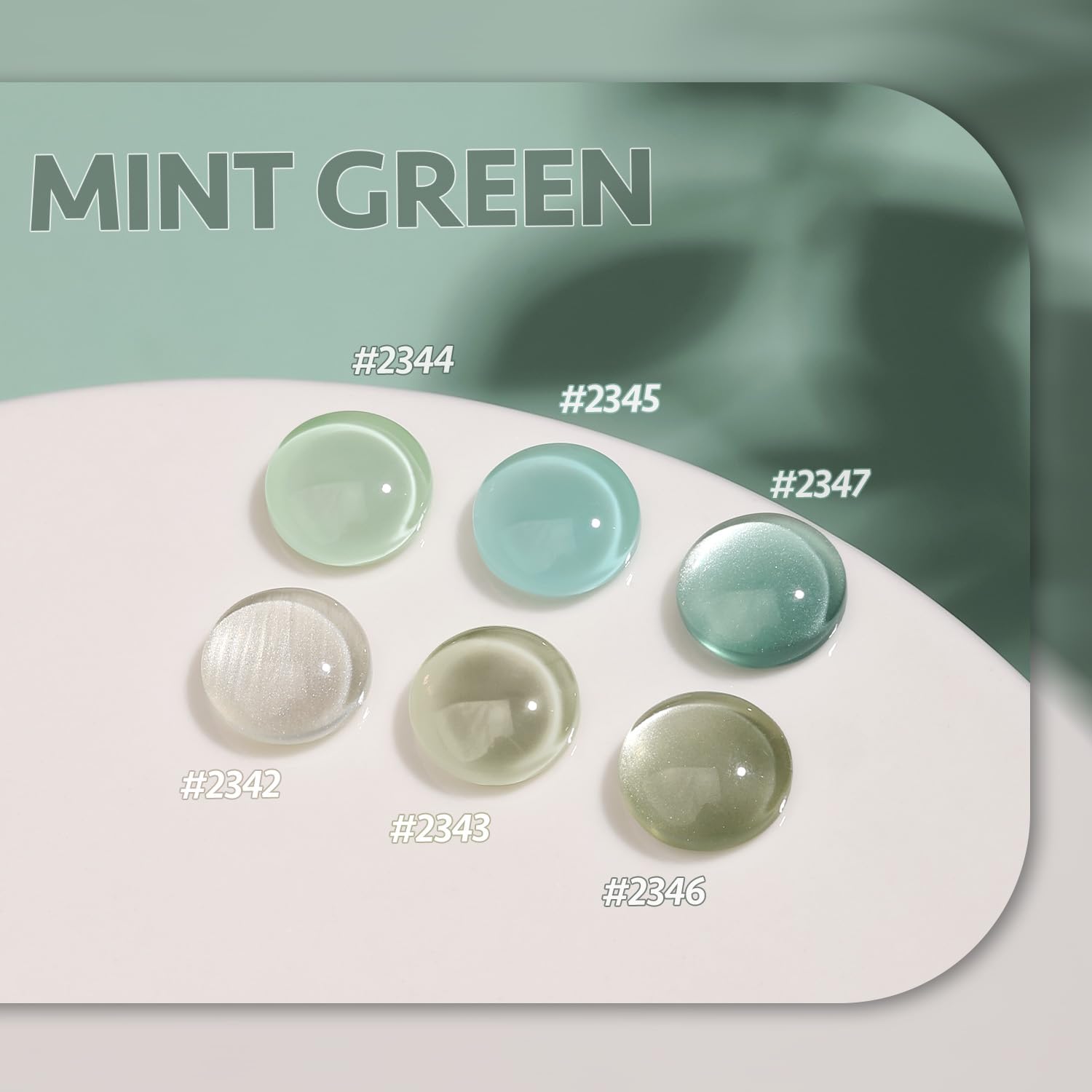 GAOY Cat Eye Gel Nail Polish Set with Magnet – Mint Green Holographic Cat Eye for Home Manicure