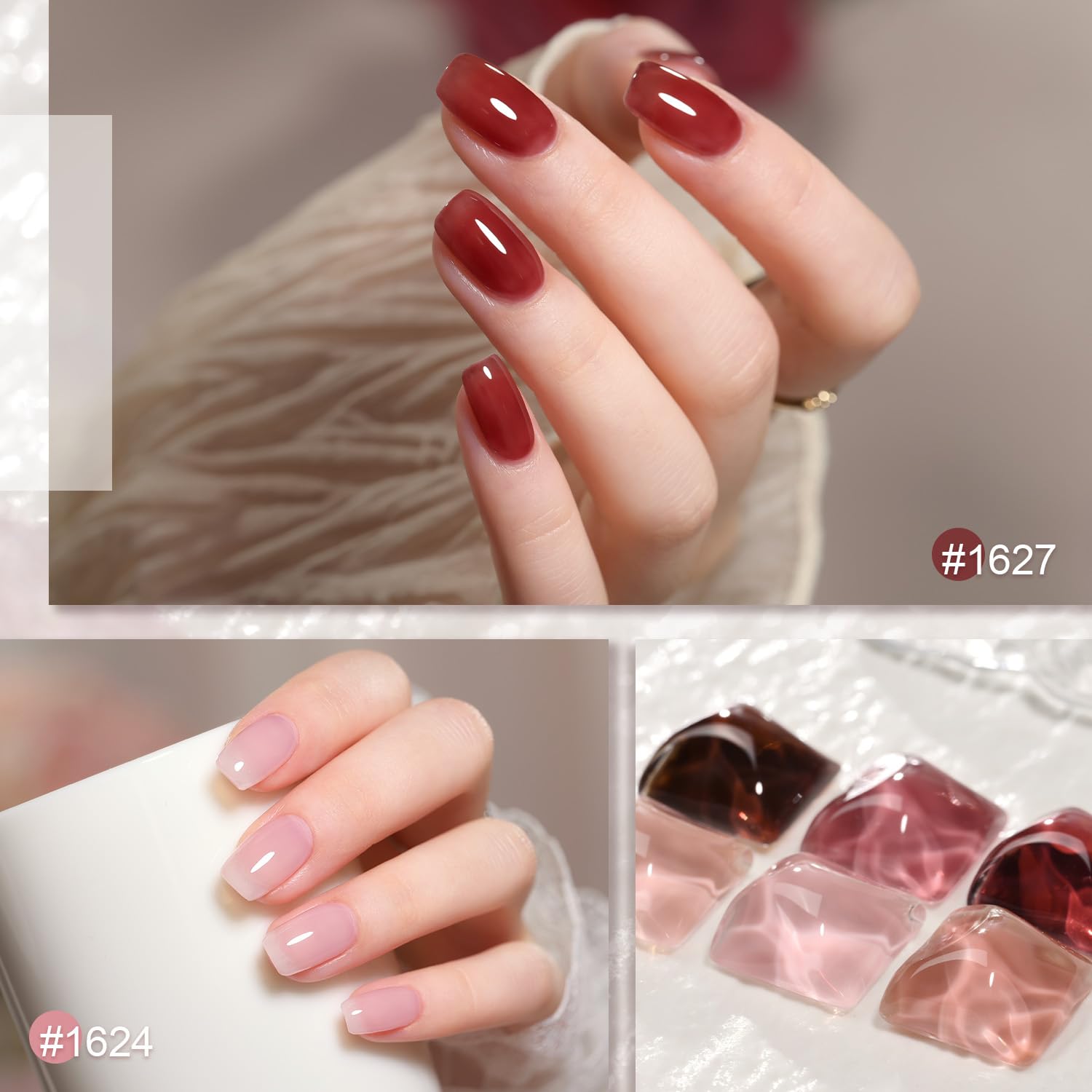 GAOY Gel Nail Polish Kit with UV Light for Beginners – 6 Colors Rose Garden