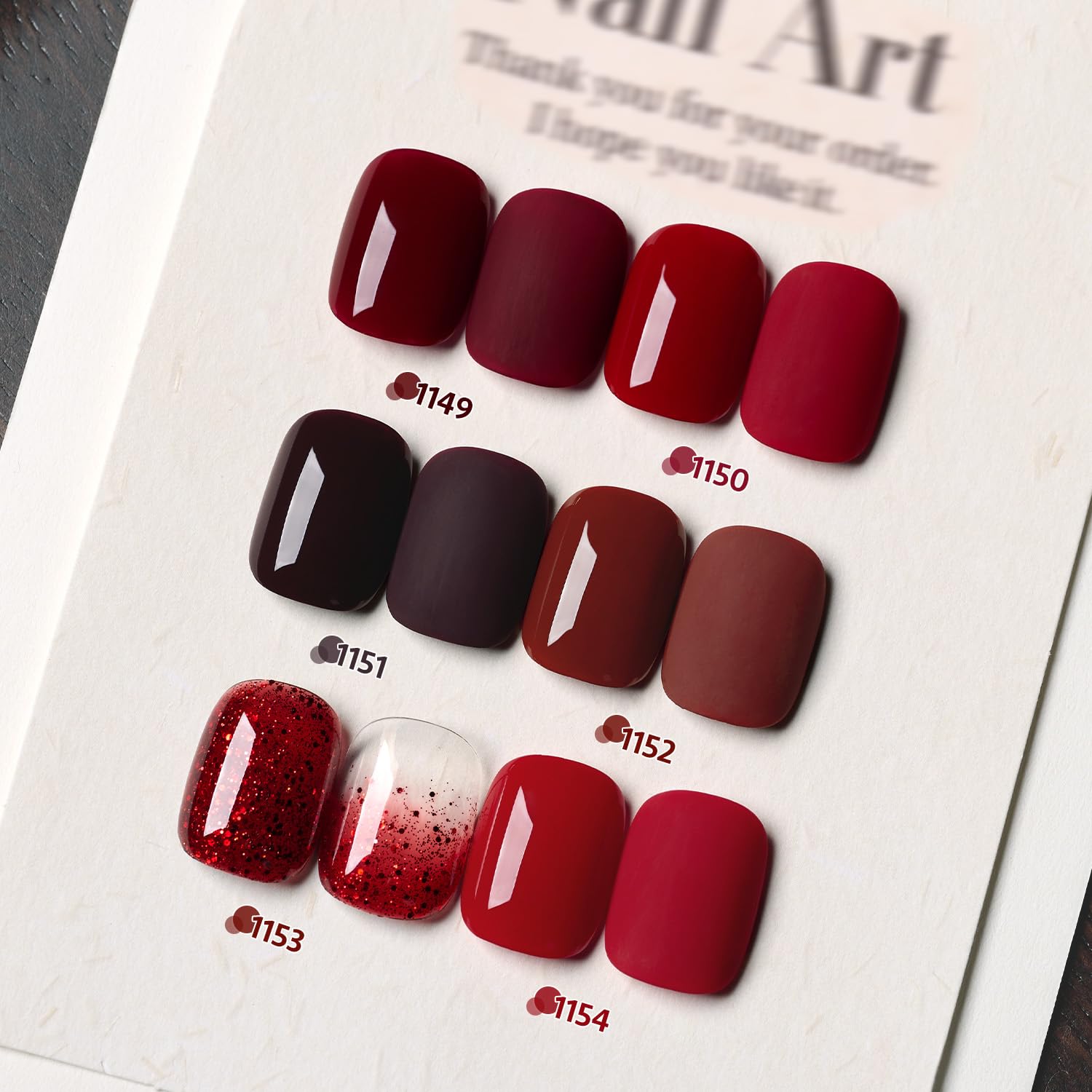 GAOY Burgundy Red Gel Nail Polish Set – 6 Colors UV/LED Soak-Off Kit for Home Manicure | Dark Cherry & Wine Red