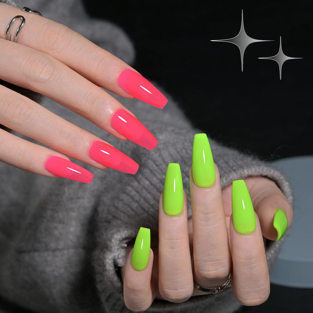 GAOY 23 Pcs Gel Nail Polish Kit — Neon Rainbow UV Colors + Glossy & Matte Top & Base Coats