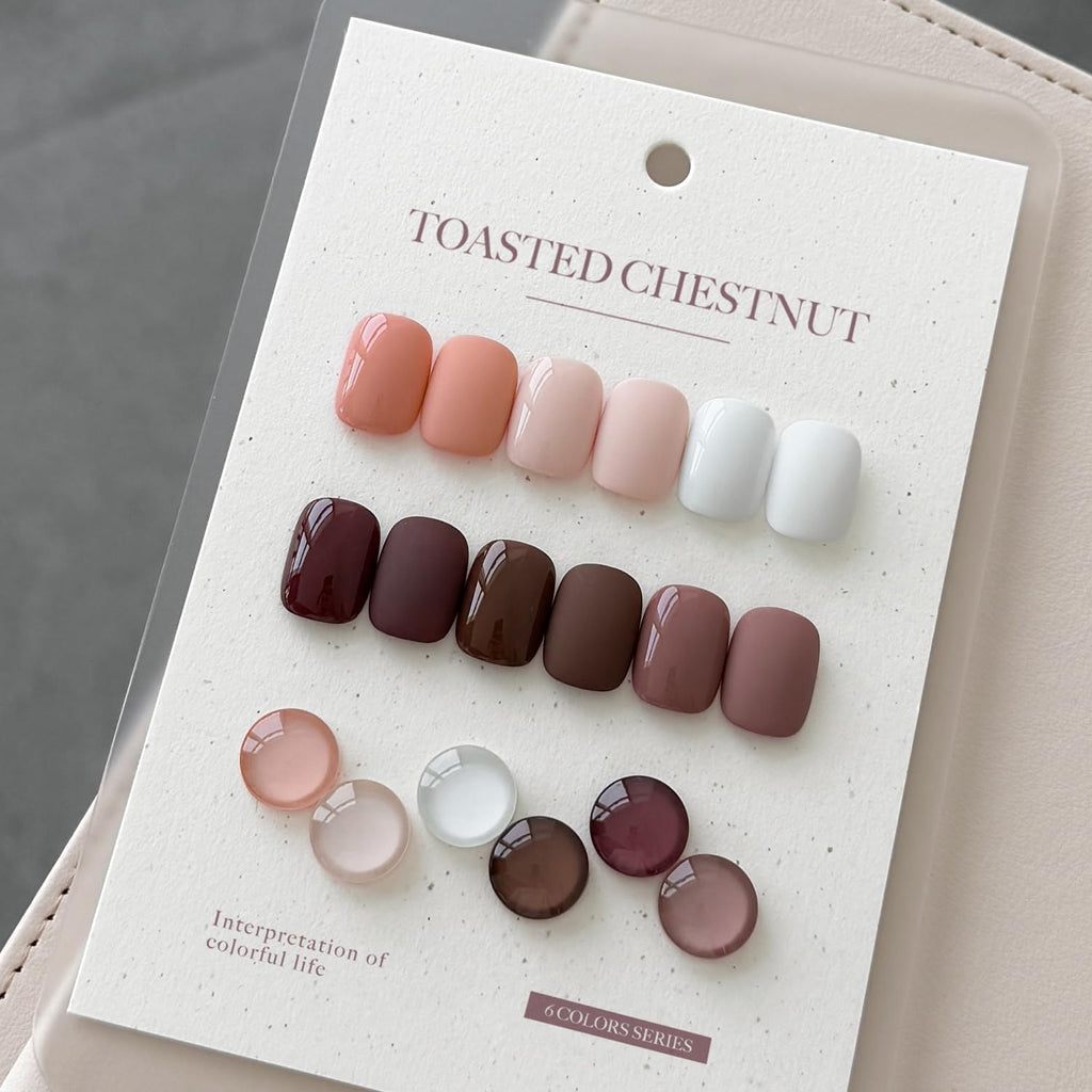 GAOY Mauve Gel Nail Polish Set – 6 Neutral Nude Shades (Brown-Red to Pink), Lamp-Cure Required