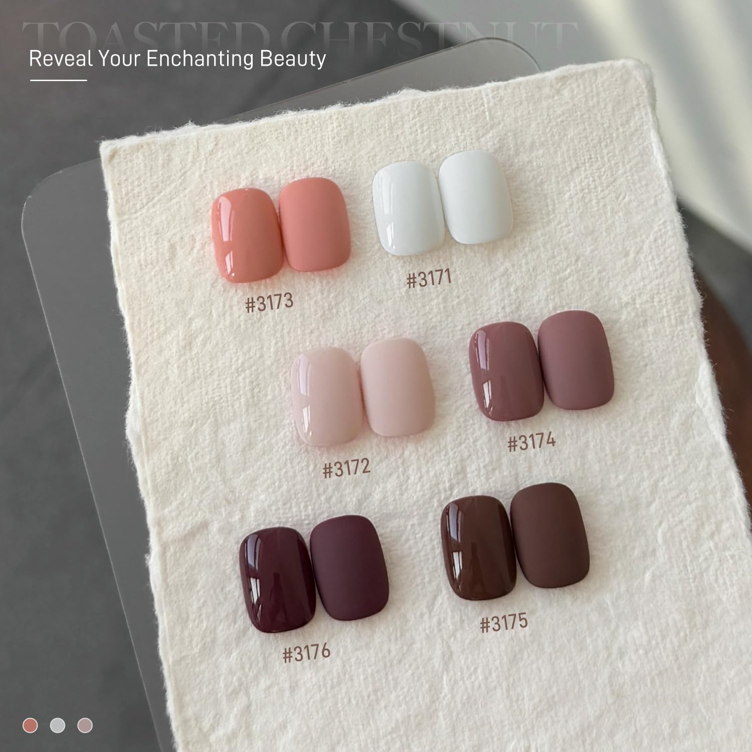 GAOY Mauve Gel Nail Polish Set – 6 Neutral Nude Shades (Brown-Red to Pink), Lamp-Cure Required