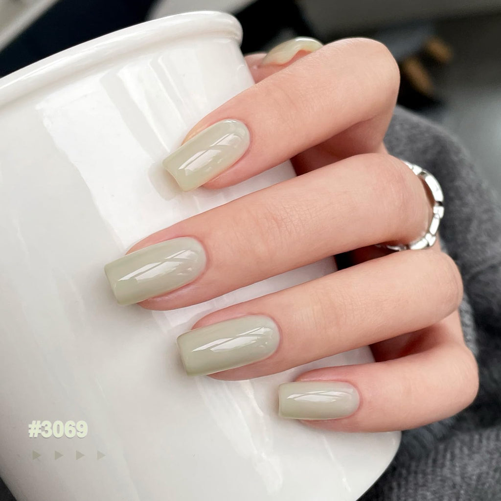 GAOY Milky Gel Nail Polish: 6 Creamy Nude, Gray & Green Shades for Home Manicures