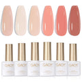 GAOY Milky Pink Jelly Nude Gel Nail Polish Set — 6 Sheer Colors, UV-Cure