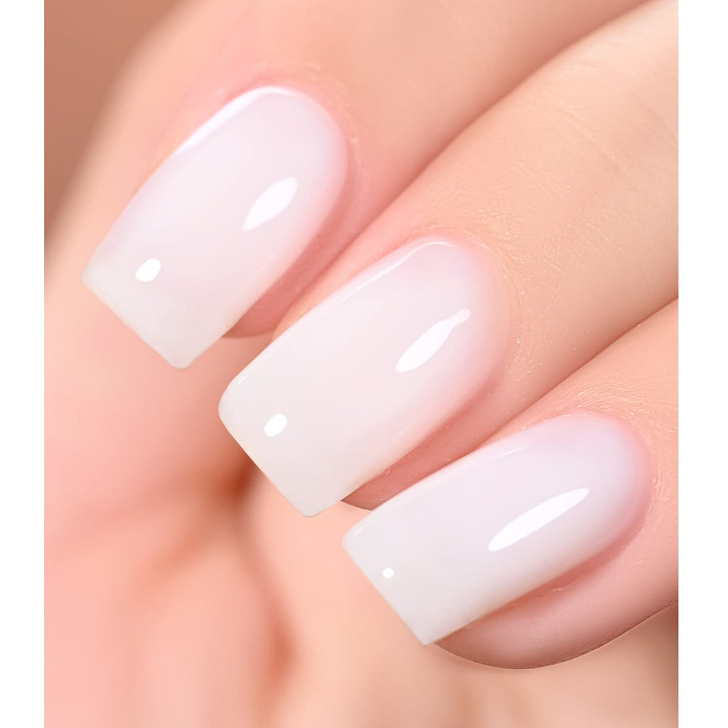 GAOY Milky White Jelly Nude Gel Polish Set — 6 Buildable, Transparent Colors