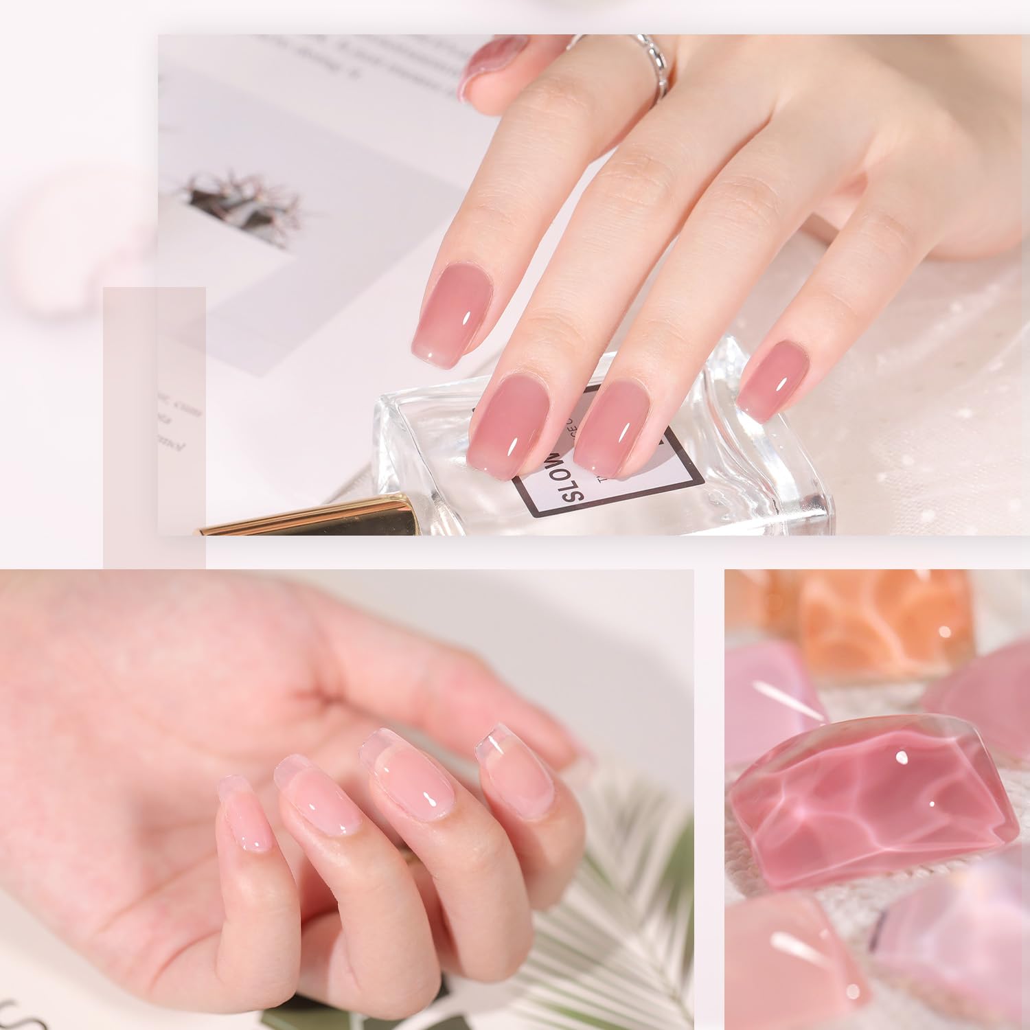 GAOY Gel Nail Polish Kit with UV Light for Beginners – 6 Colors & Base/Top Coat