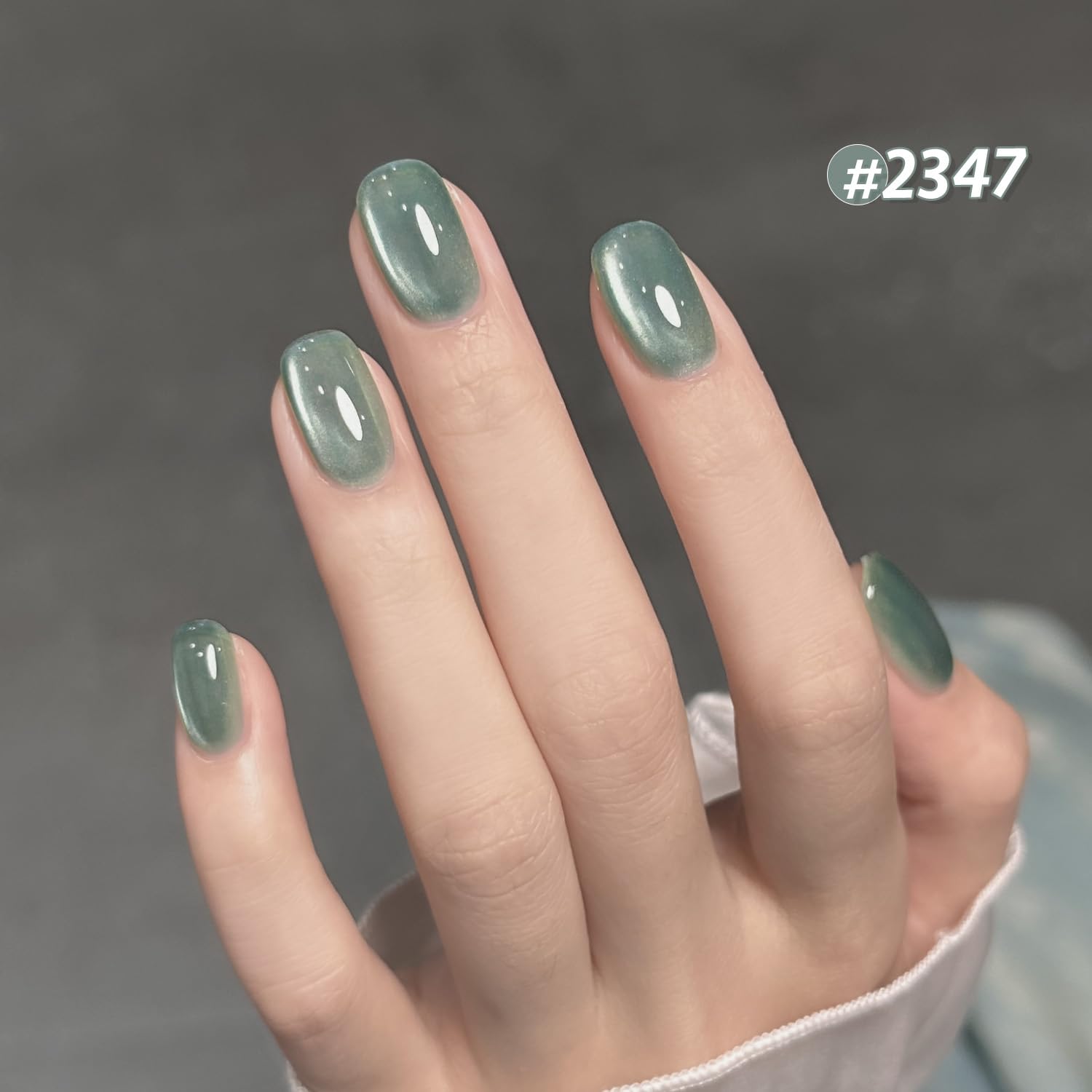 GAOY Cat Eye Gel Nail Polish Set with Magnet – Mint Green Holographic Cat Eye for Home Manicure