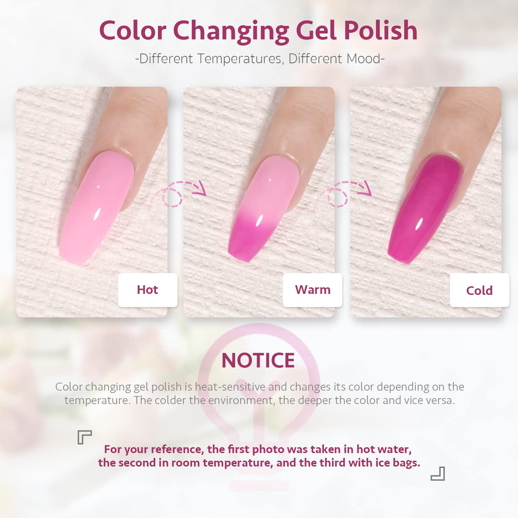 GAOY Color Changing Gel Nail Polish Set – Mood-Changing 6-Color UV Cure
