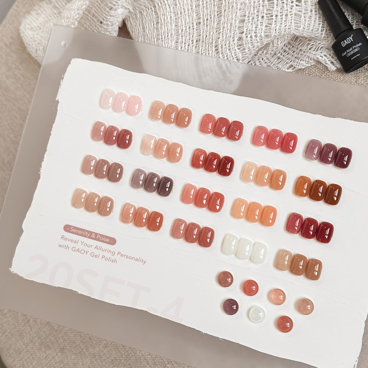 GAOY 23-Piece Gel Nail Polish Set – 20 Jelly Colors + Base & Top Coats for Home Manicure