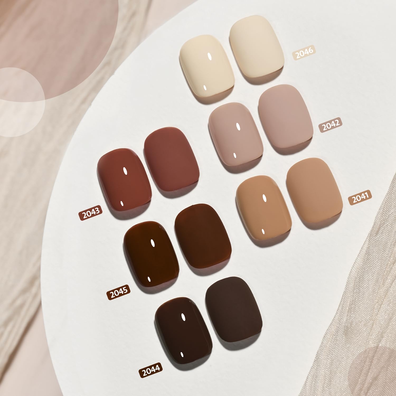 GAOY Nude Brown Fall Gel Nail Polish Set – 6 Colors for At-Home Nail Art