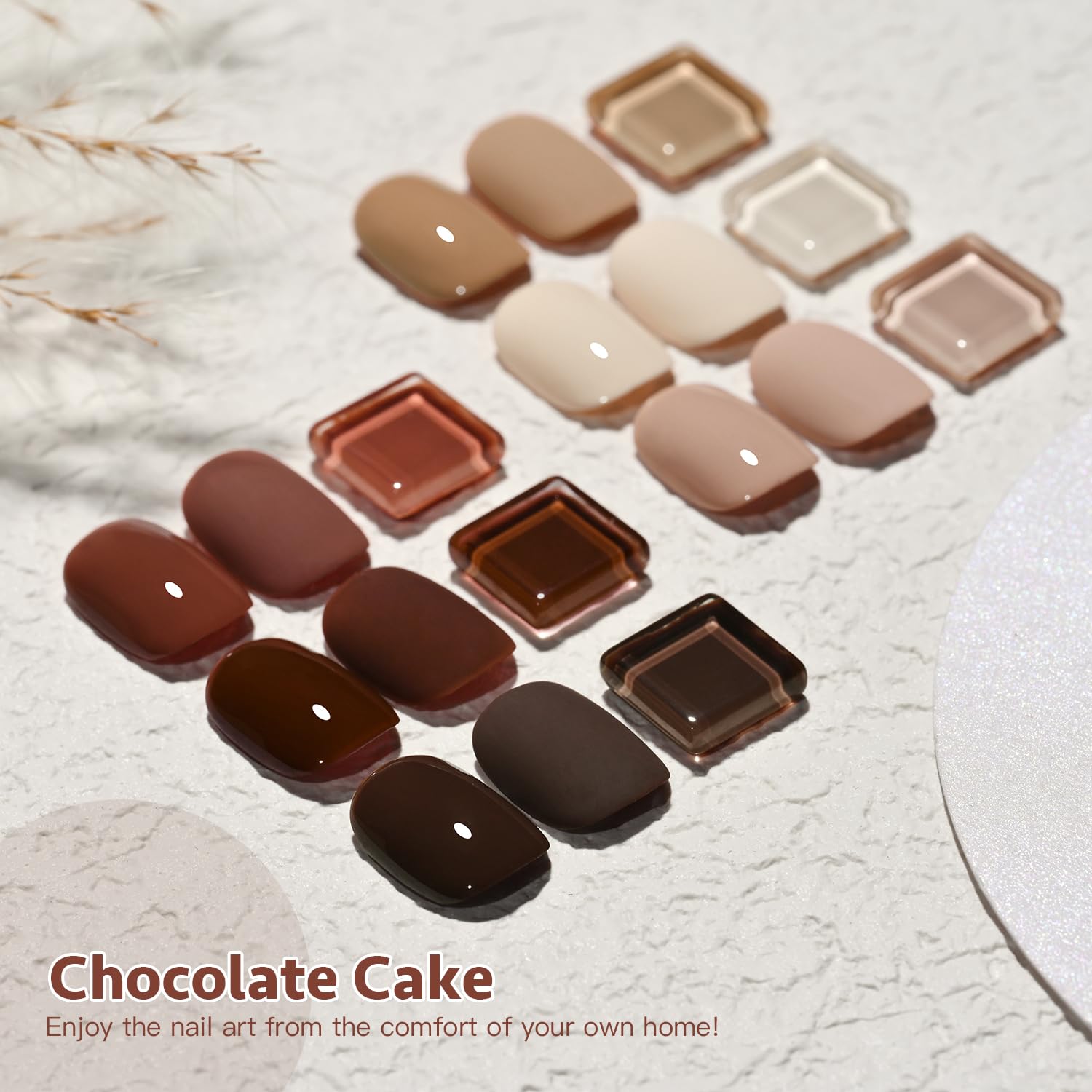 GAOY Nude Brown Fall Gel Nail Polish Set – 6 Colors for At-Home Nail Art