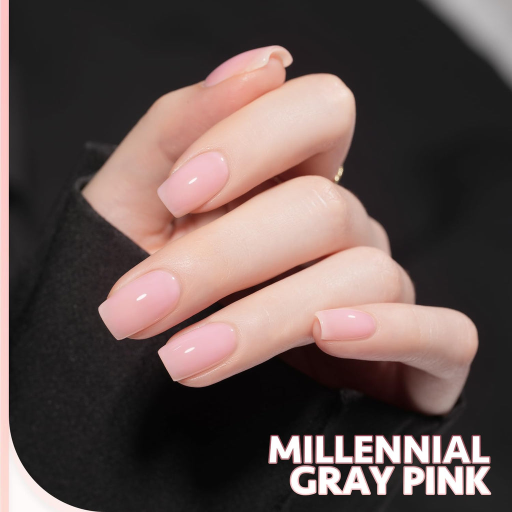 GAOY Jelly Gel Nail Polish Kit – 6 Colors Gray Pink Nude Milky Black White for DIY Manicure and Salon-Quality Gel Nails