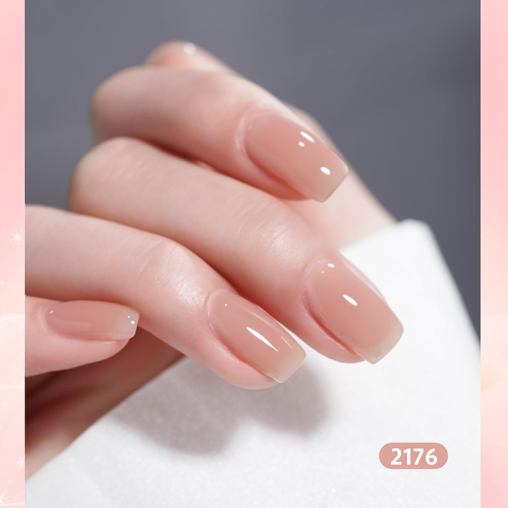 GAOY Nude Jelly Gel Nail Polish Set | 6 Milky Pink Neutral Shades for Salon and Home