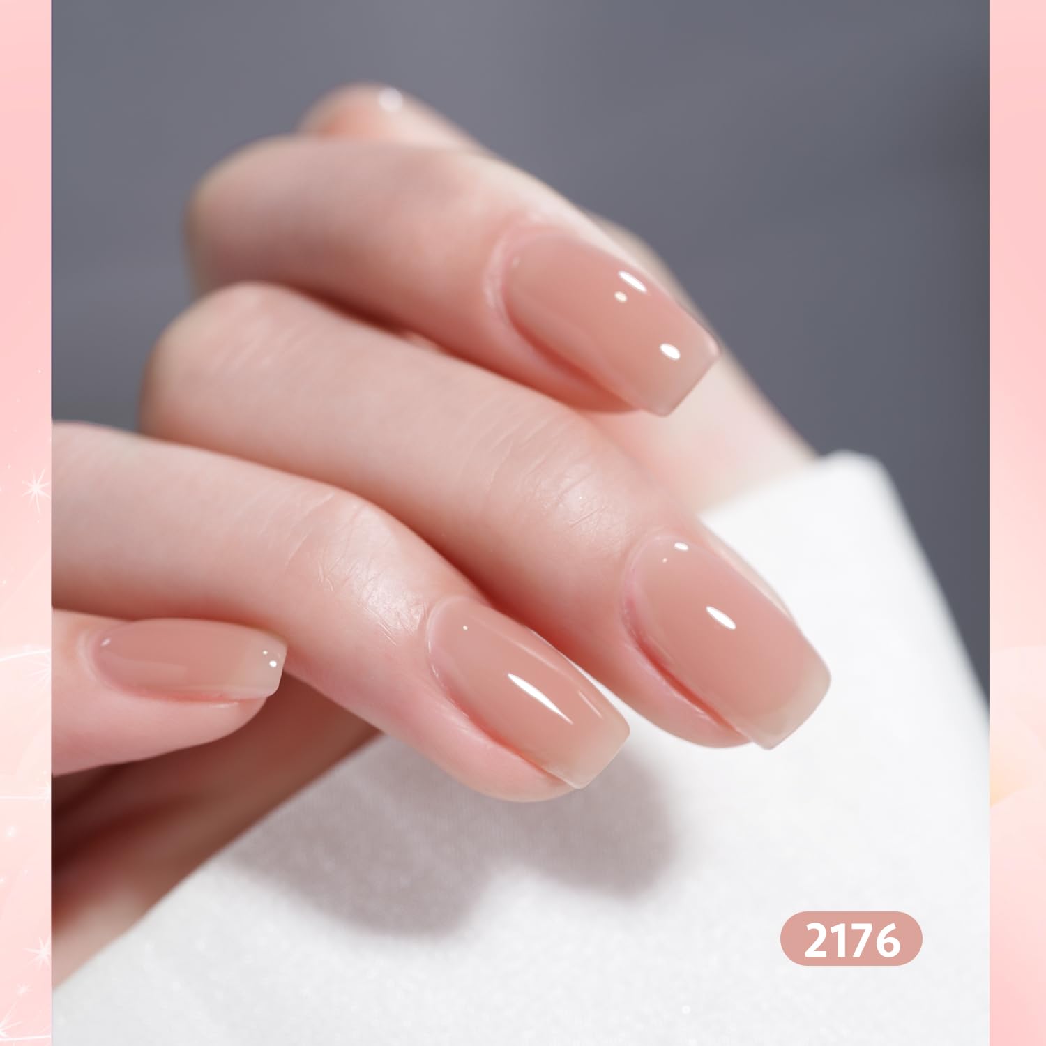 GAOY Nude Jelly Gel Nail Polish Set | 6 Milky Pink Neutral Shades for Salon and Home