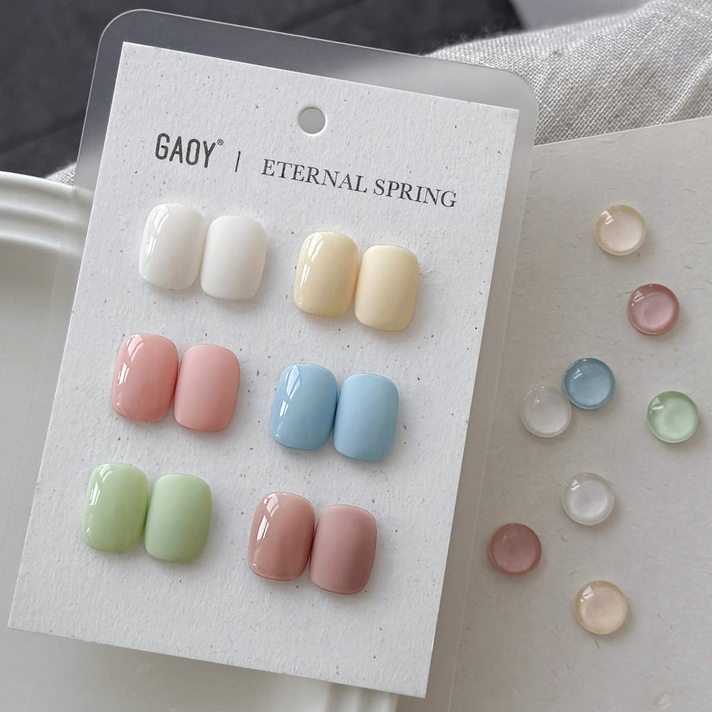 GAOY Pastel Spring Gel Nail Polish Set – 6 Colors (Blue, Green, Pink) – Soak-Off UV Gel for DIY Manicures at Home