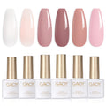 GAOY Pink Nude Gel Nail Polish Set – 6 Neutral Jelly Shades for Salon & Home