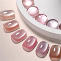 GAOY Pink Ocean Cat Eye Gel Nail Polish Set with Magnet – Holographic Cat Eye, At-Home Salon Gel Manicure