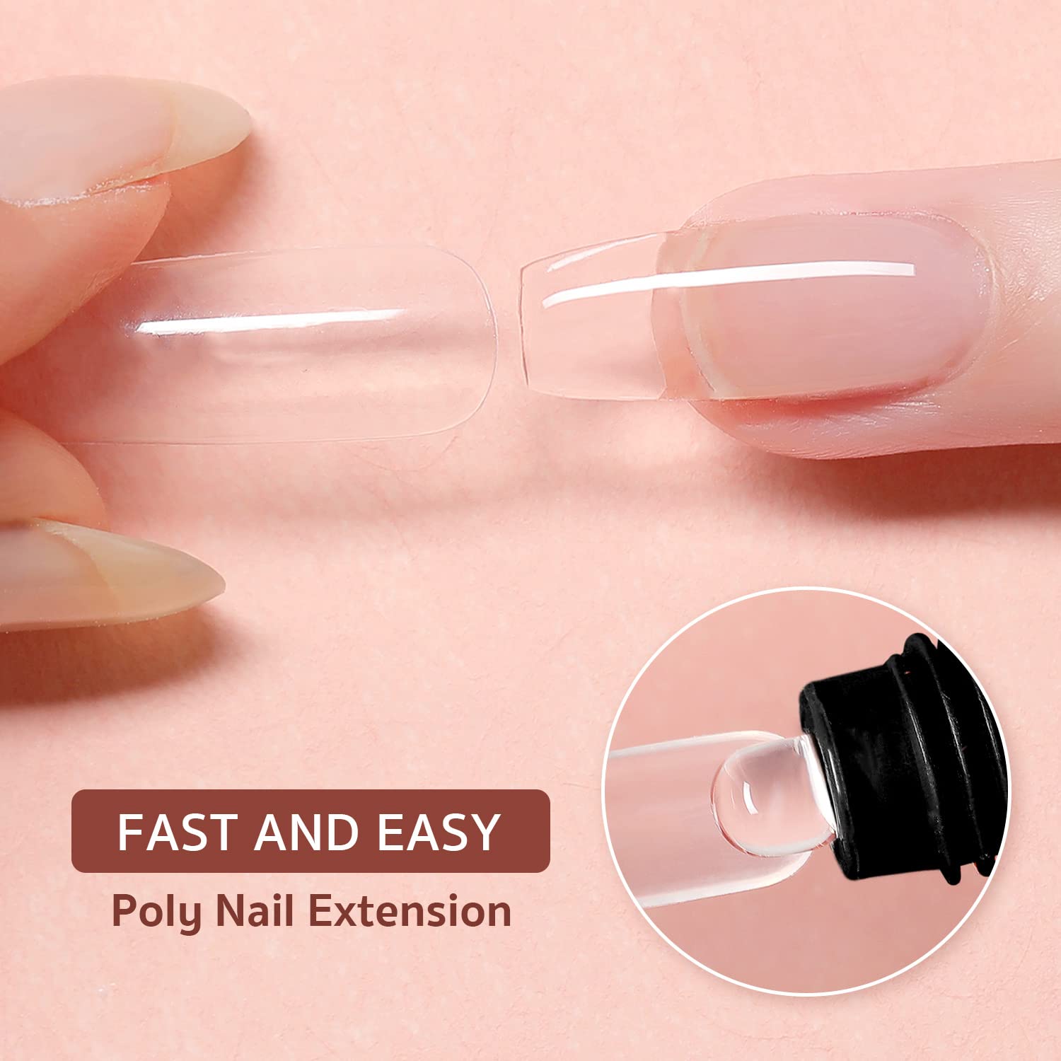 GAOY Poly Gel Set – 6 Nude Pink Builder Gels for Nail Extensions | Beginner to Pro DIY