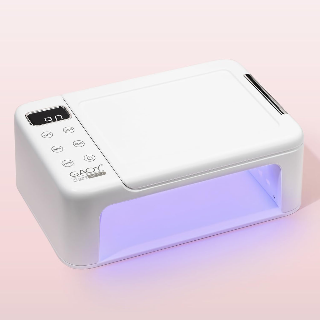 GAOY Professional Nail Curing Lamp - Mega UV LED, Arm Rest & Retractable Tray