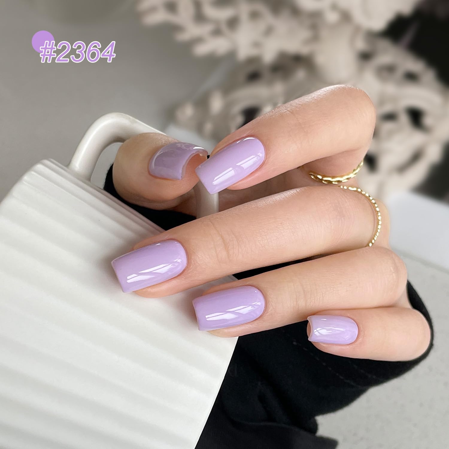 GAOY Purple Gel Nail Polish Set – 6 Glitter Colors, UV Light Cure, DIY Nail Art at Home