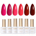 GAOY Red Hot Pink Gel Nail Polish Set – 6 Neon Colors, Soak Off, UV Light Cure | Salon & Home DIY