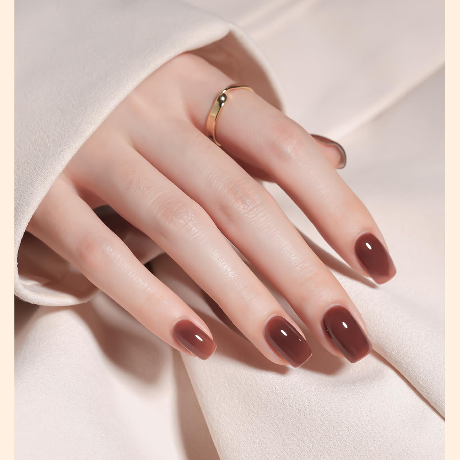 GAOY Rose Brown Jelly Gel Nail Polish Kit – 6 Milky Jelly Colors for At-Home Manicure