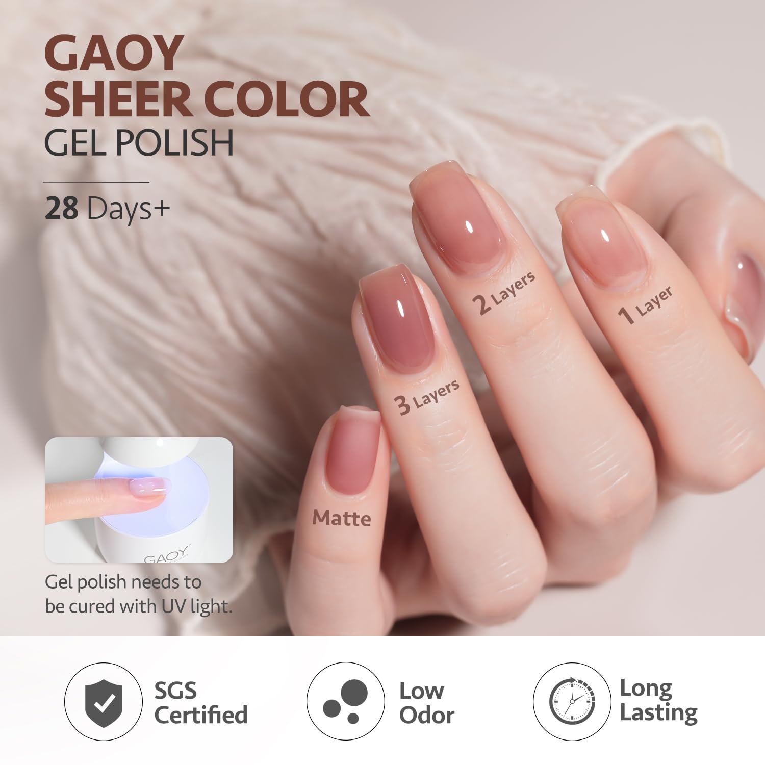 GAOY Rose Brown Jelly Gel Nail Polish Kit – 6 Milky Jelly Colors for At-Home Manicure