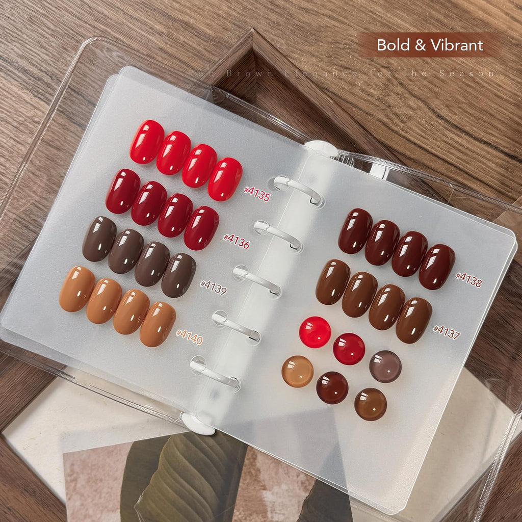 GAOY Red Brown Gel Nail Polish Set – 6 Fall & Winter Shades for Home & Salon