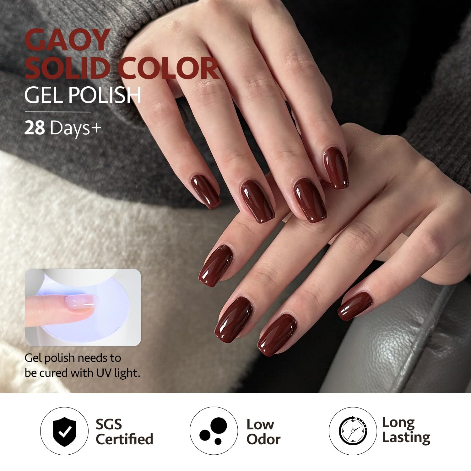 GAOY Burgundy Red Gel Nail Polish Set – 6 Colors for DIY & Salon Nails