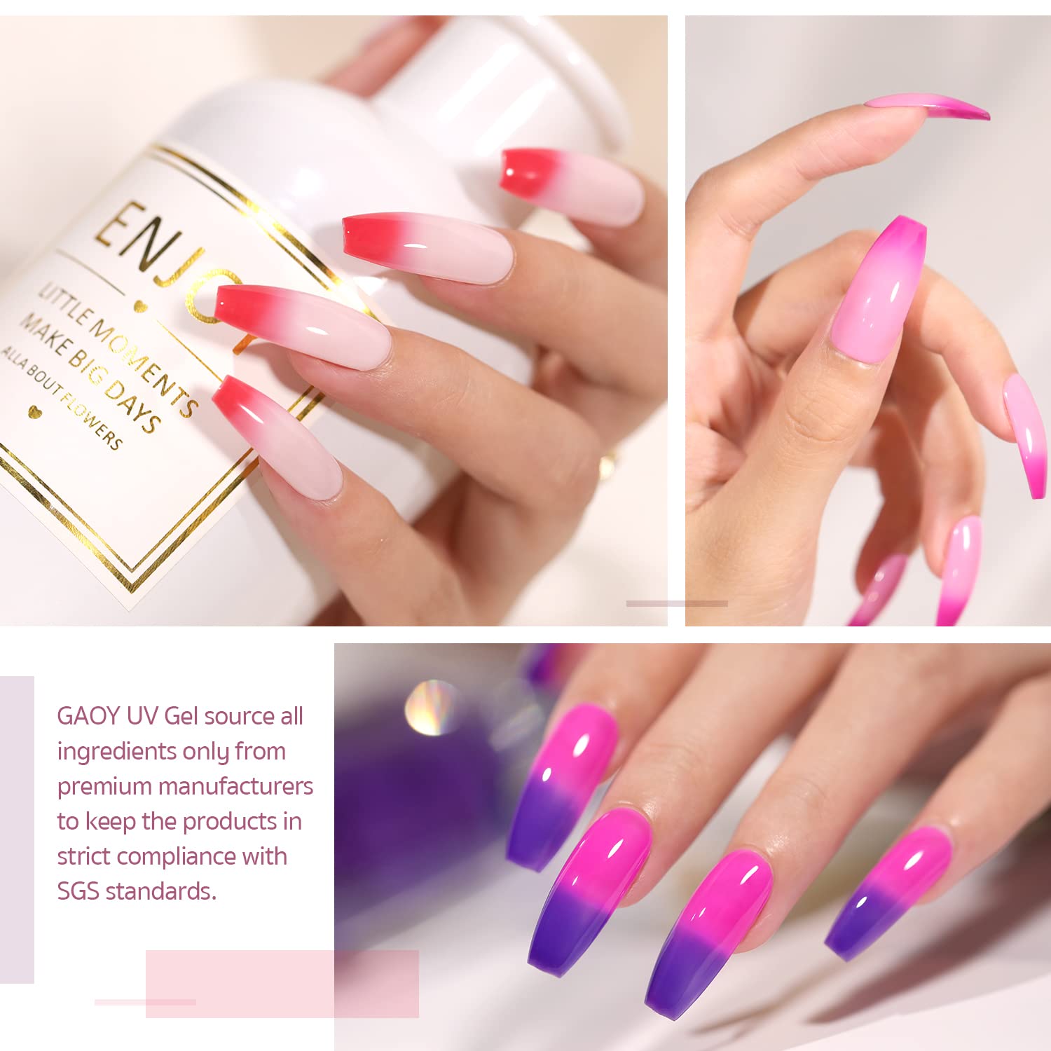 GAOY Color Changing Gel Nail Polish Set – Mood-Changing 6-Color UV Cure