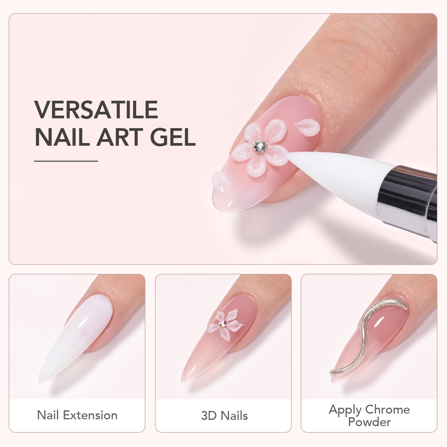 GAOY 60g Solid Builder Gel for Nails — Non-Sticky 3D Nail Art & Extensions