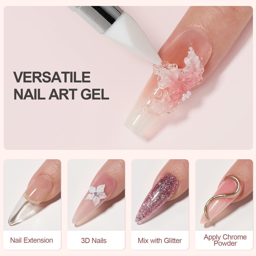 GAOY 60g Solid Builder Gel – Non-Sticky 3D Nail Sculpting & Extension (Clear)