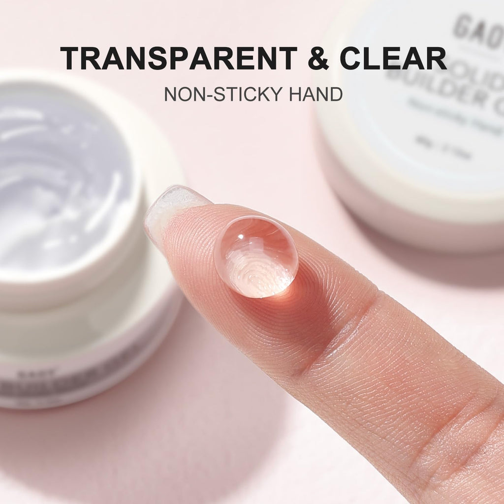 GAOY 60g Solid Builder Gel – Non-Sticky 3D Nail Sculpting & Extension (Clear)