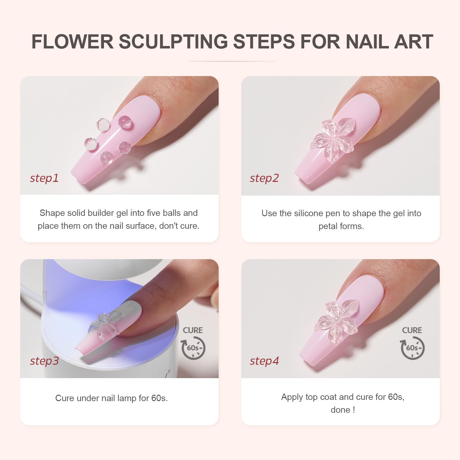 GAOY 60g Solid Builder Gel – Non-Sticky 3D Nail Sculpting & Extension (Clear)