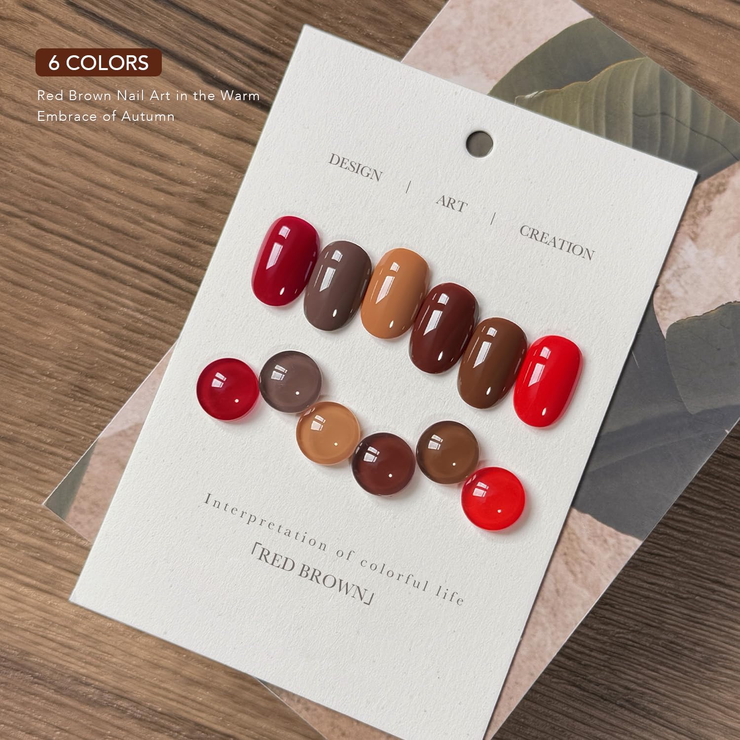 GAOY Red Brown Gel Nail Polish Set – 6 Fall & Winter Shades for Home & Salon