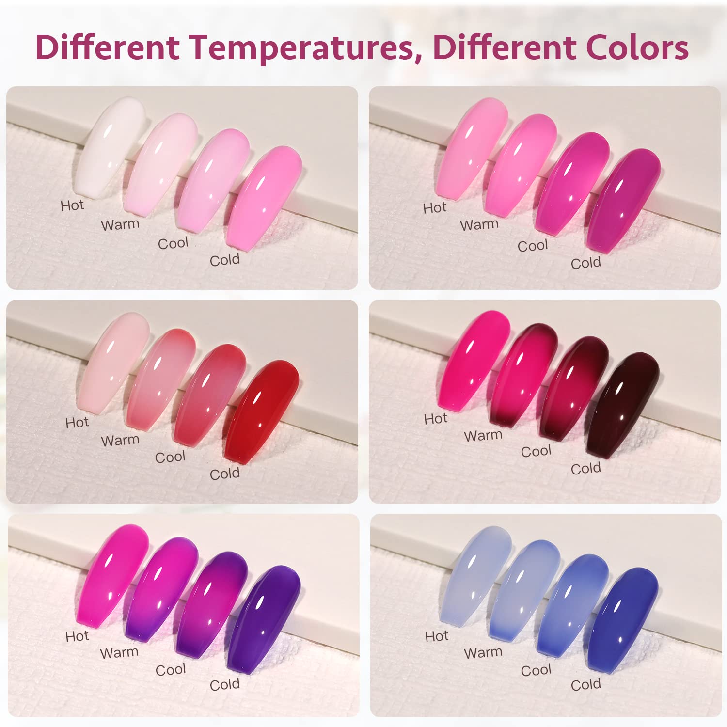 GAOY Color Changing Gel Nail Polish Set – Mood-Changing 6-Color UV Cure