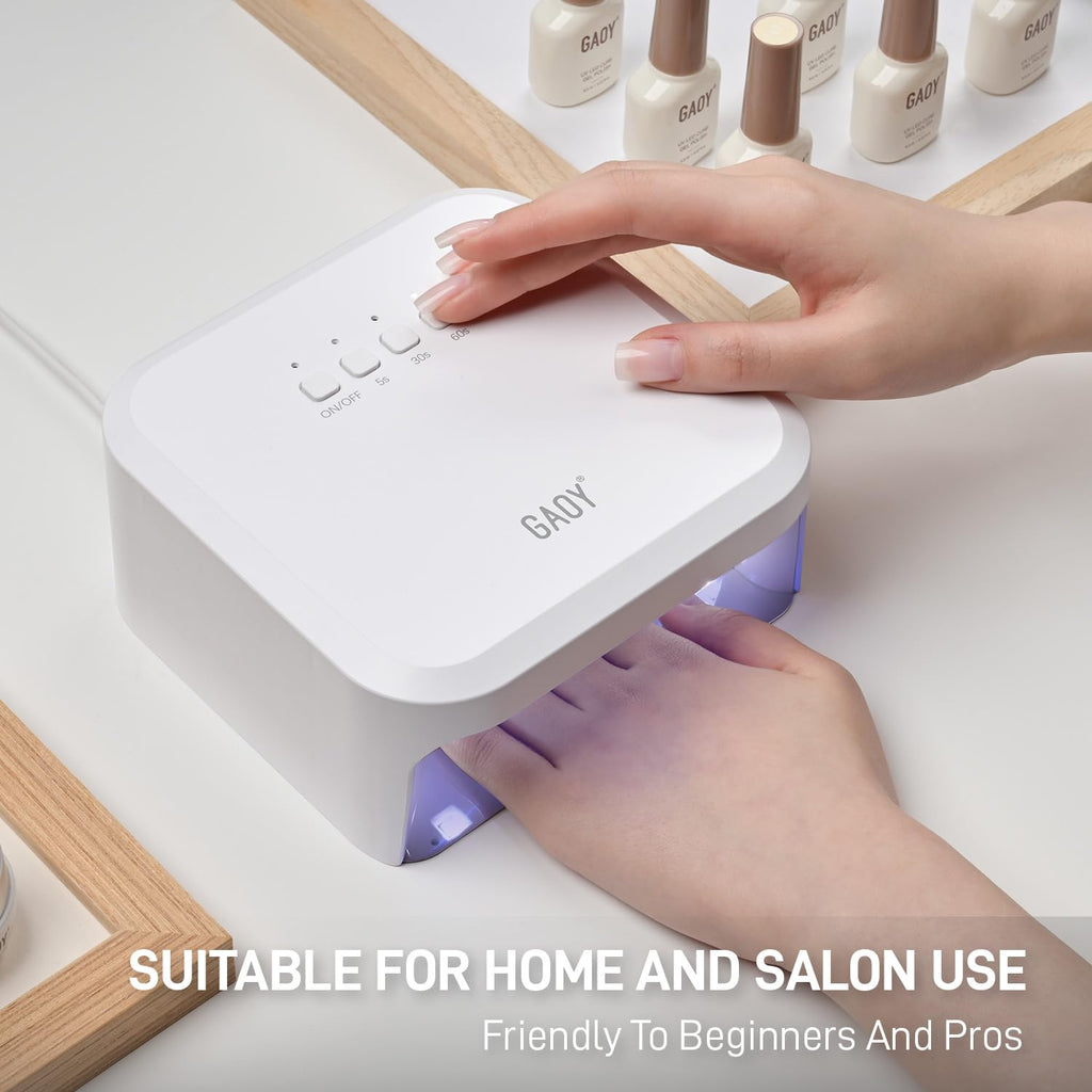 GAOY UV Light for Gel Nails | Fast Curring Nail Lamp with Infrared Sensor & 3 Timers – Salon & Home