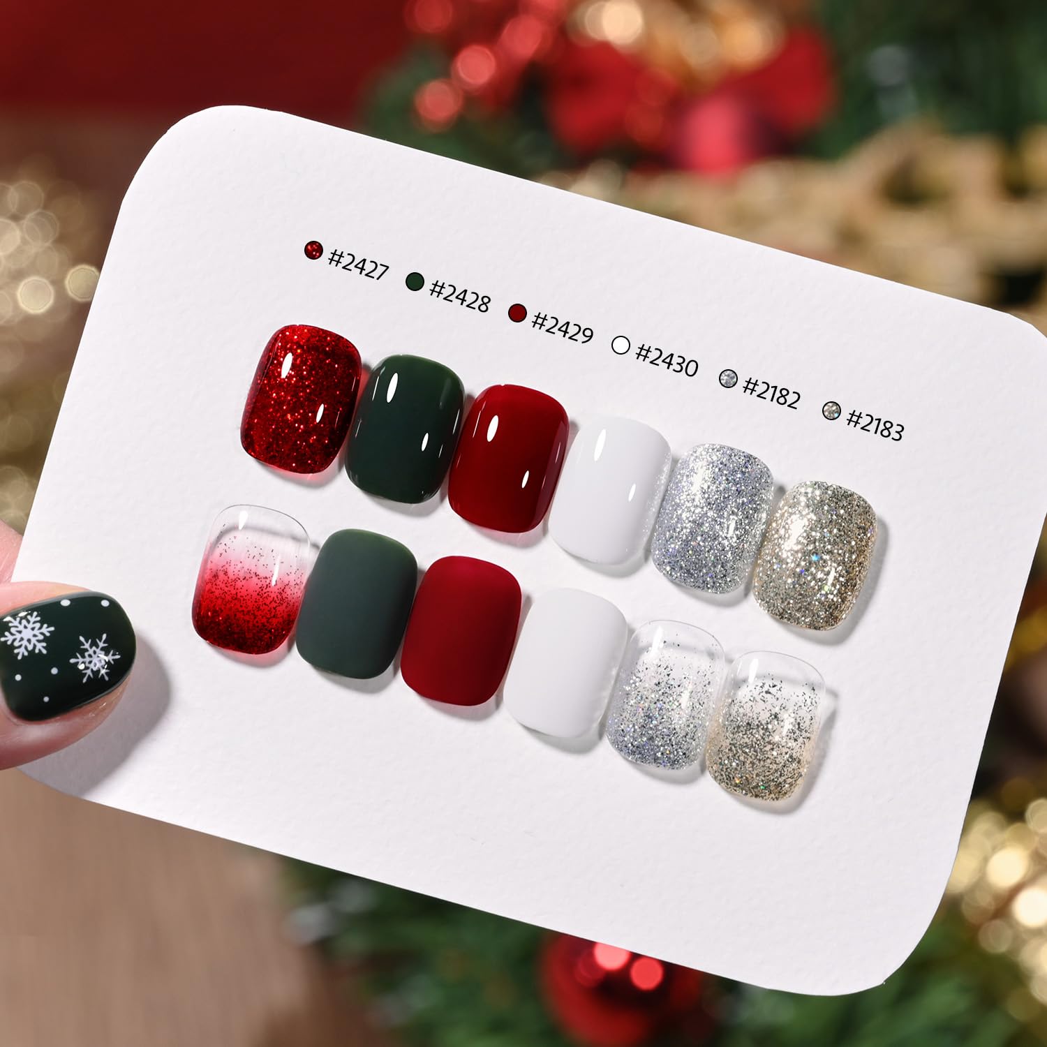 GAOY Red Christmas Gel Nail Polish Set, 6 Colors – UV Light Cure & Soak Off